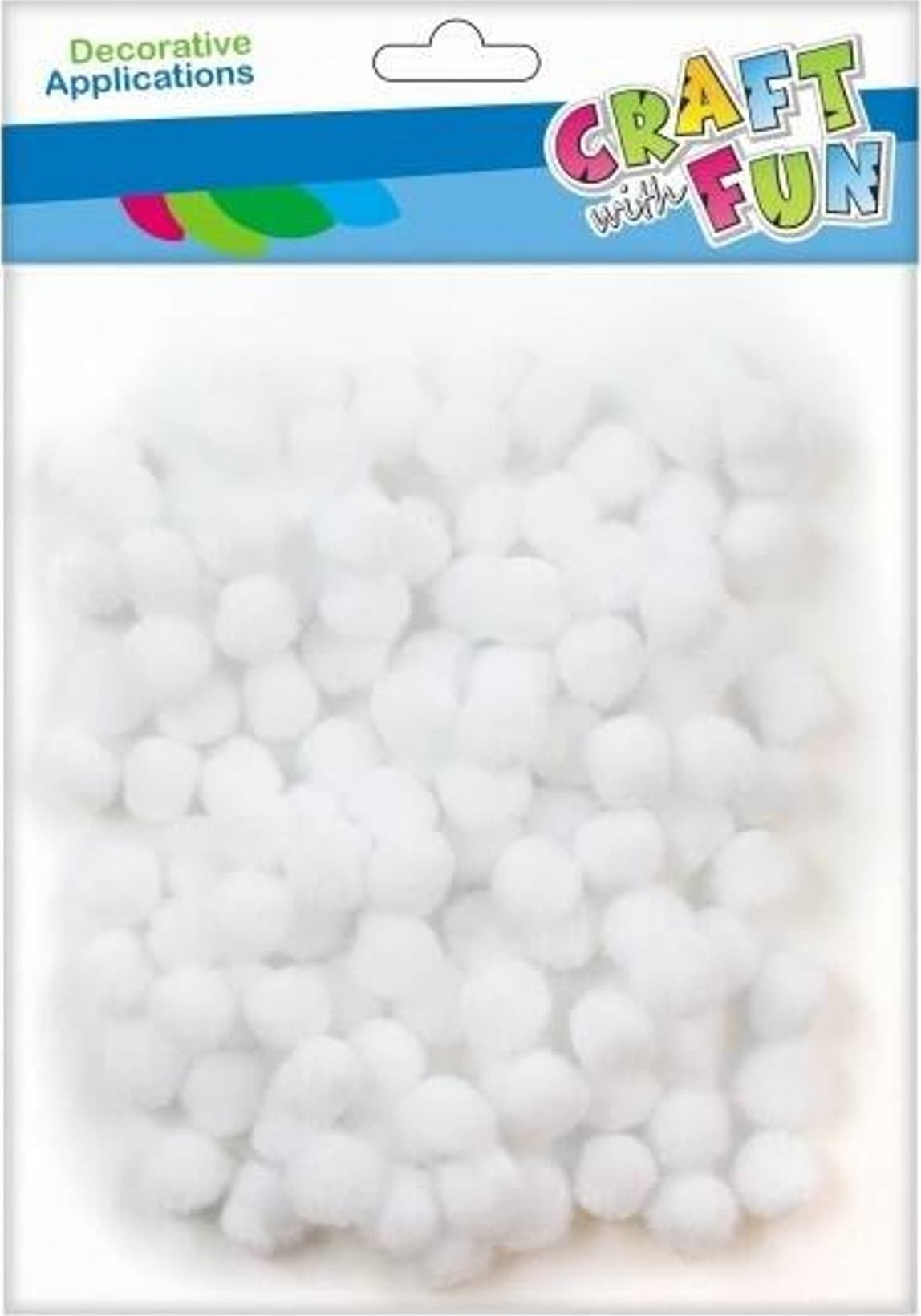 Craft with Fun OZDOBA DEK POMPON 120SZT/1CM BIEL CF PBH 12/144