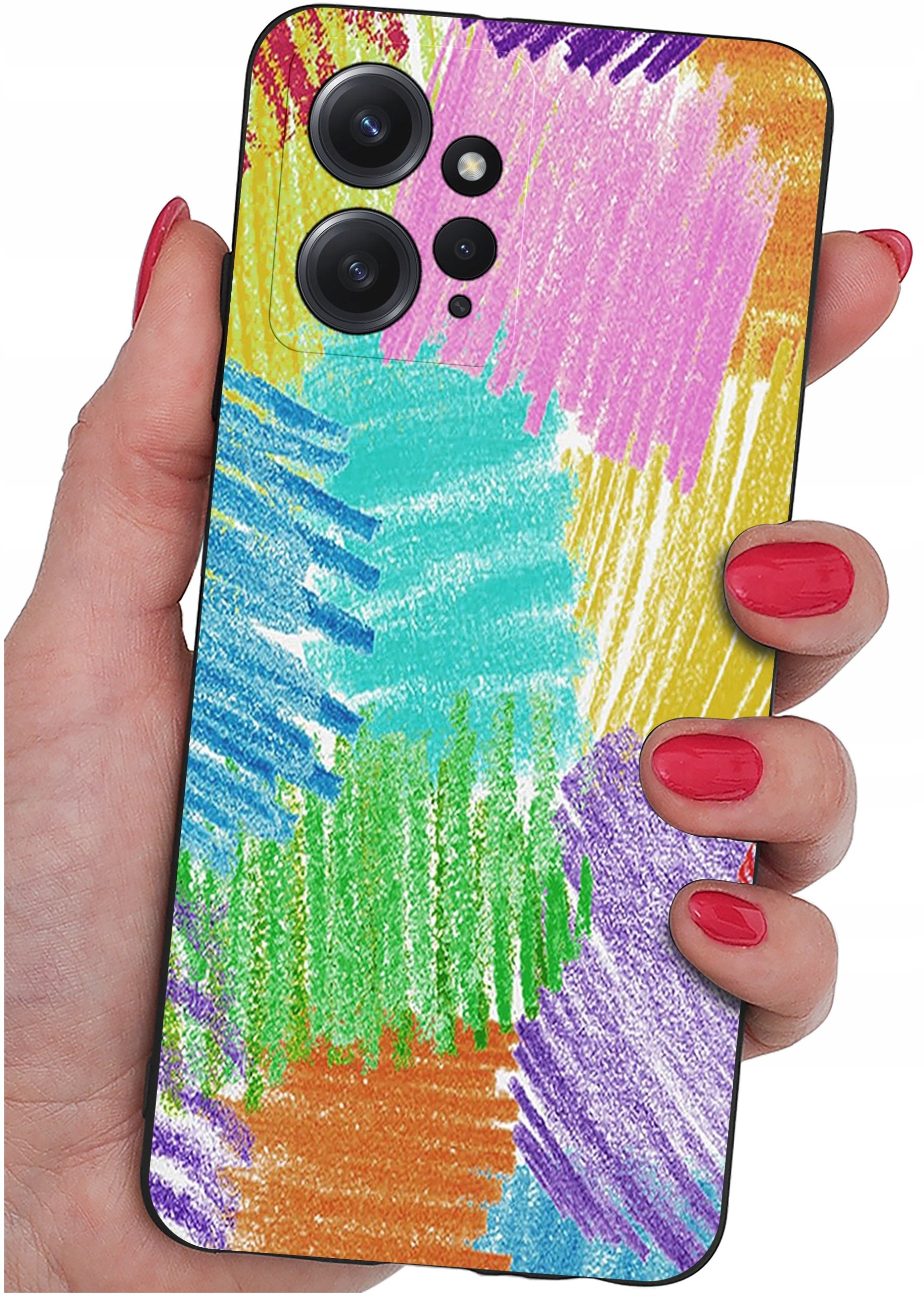 ETUI do Xiaomi Redmi Note 12 4G | WZORY | SILIKONOWE MATT CASE + SZKŁO 9H