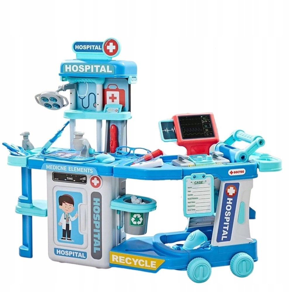 Zestaw Lekarski Szpital W Walizce 2w1 Światła Dźwięki Akcesoria