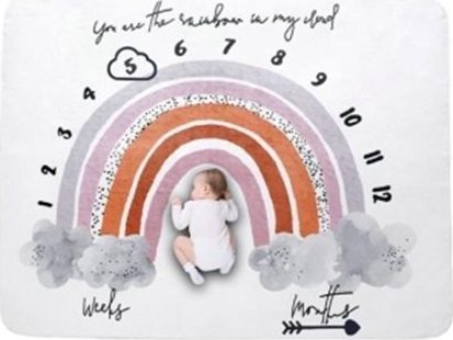 Foto mata kocyk tło do zdjęć tęcza 80x100cm