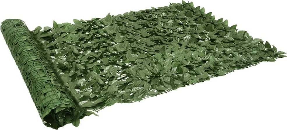 vidaXL Parawan balkonowy, ciemnozielone liście, 200x150 cm