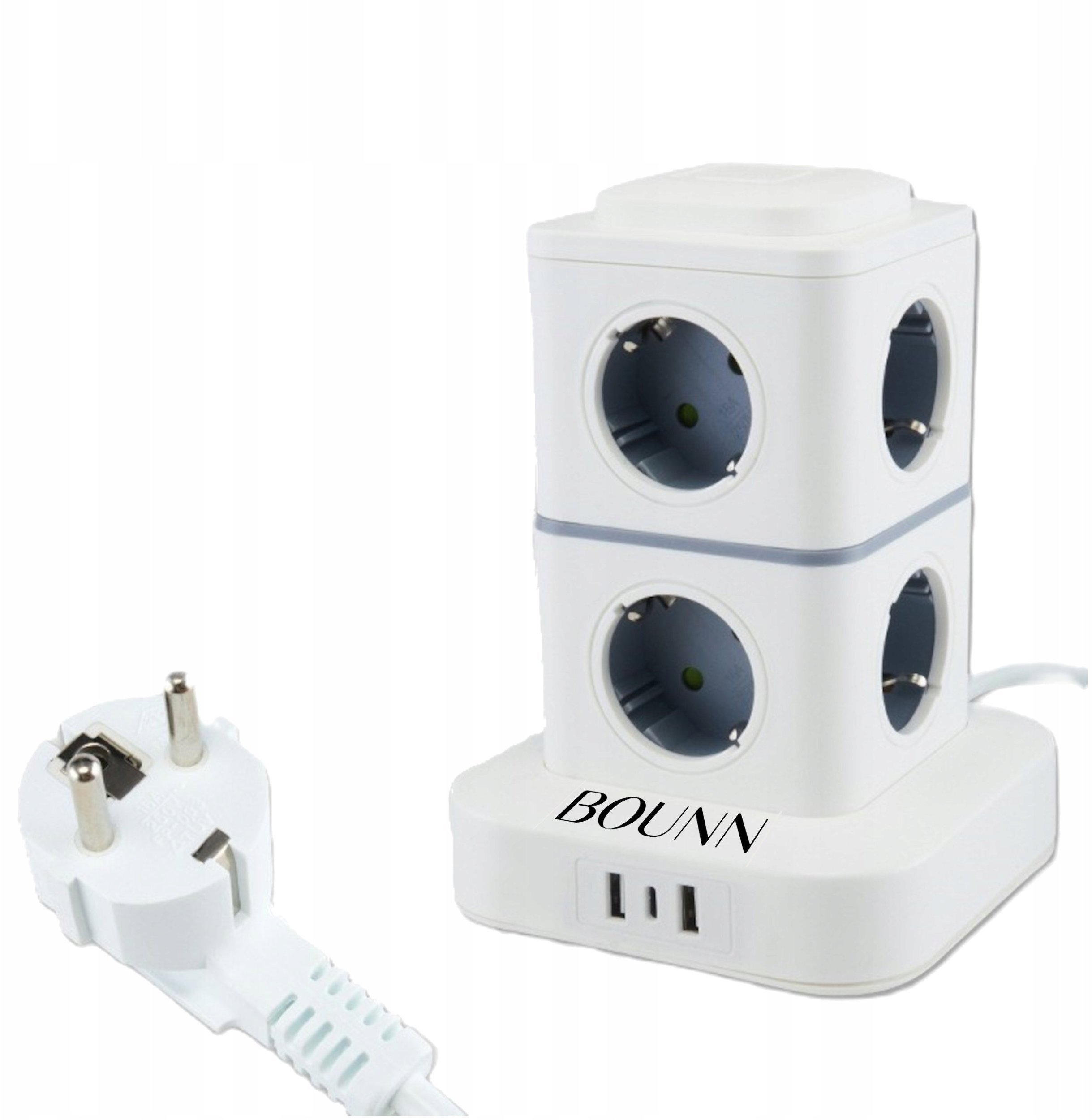 BOUNN listwa zasilajÄca przeciwprzepiÄciowa 11 gniazd 3xUSB 1,5m