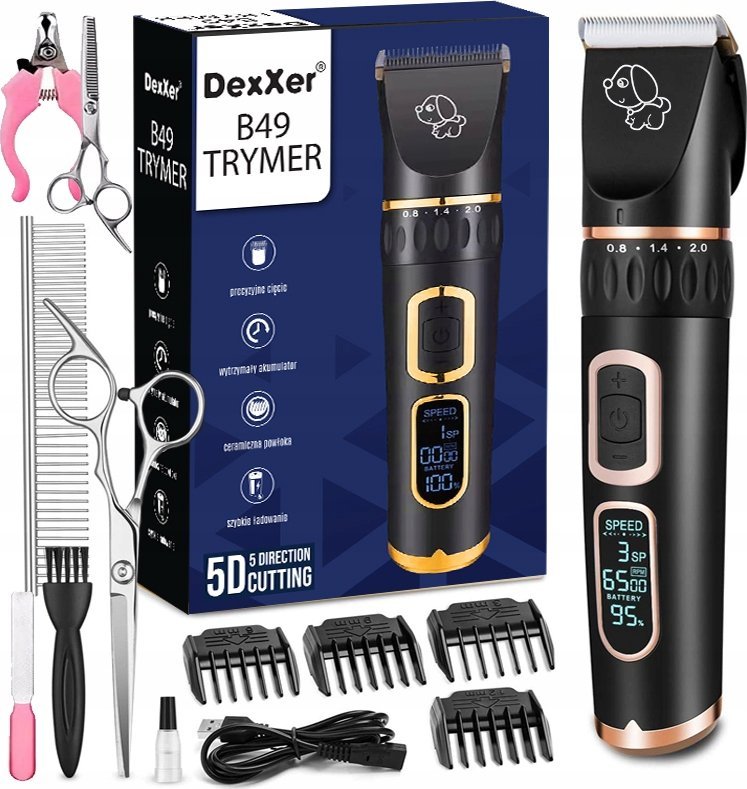 MASZYNKA DO STRZYŻENIA PSÓW Z LCD B49