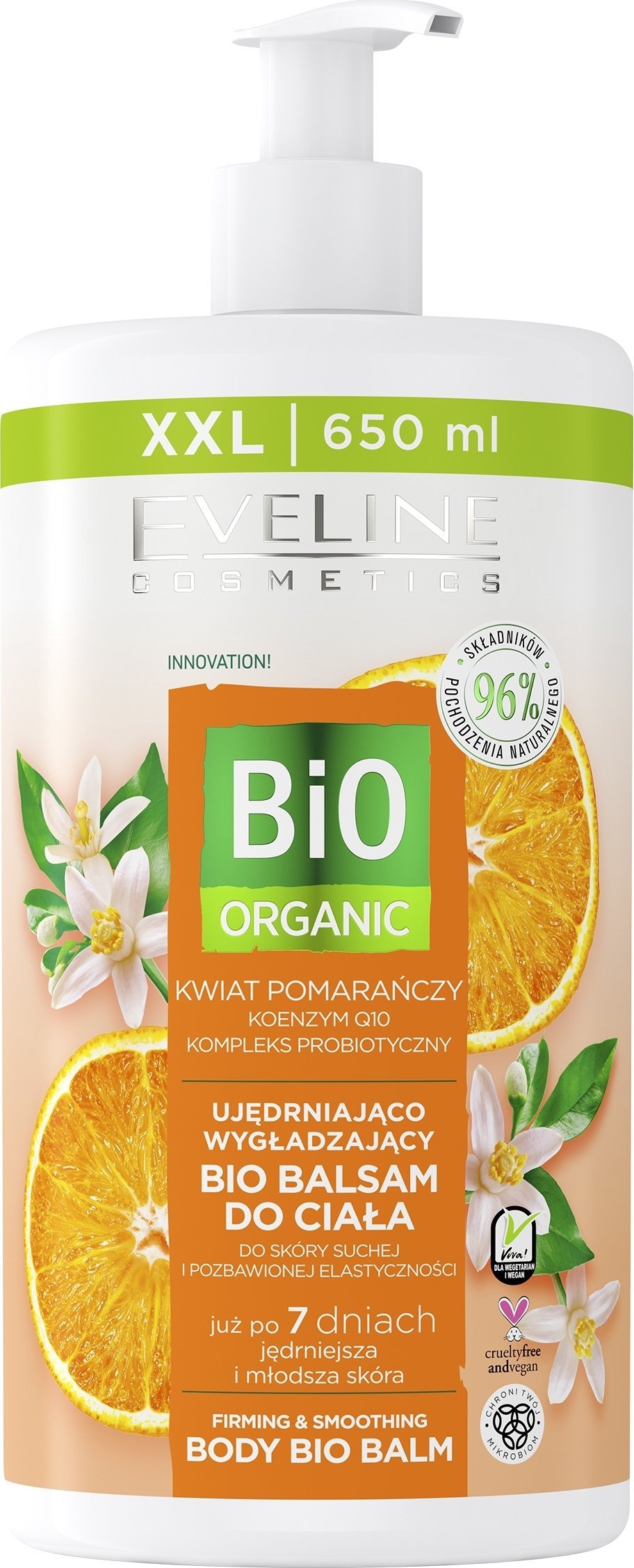 EVELINE_Bio Organic ujędrniająco-wygładzjący bio balsam do ciała Pomarańcza 650ml