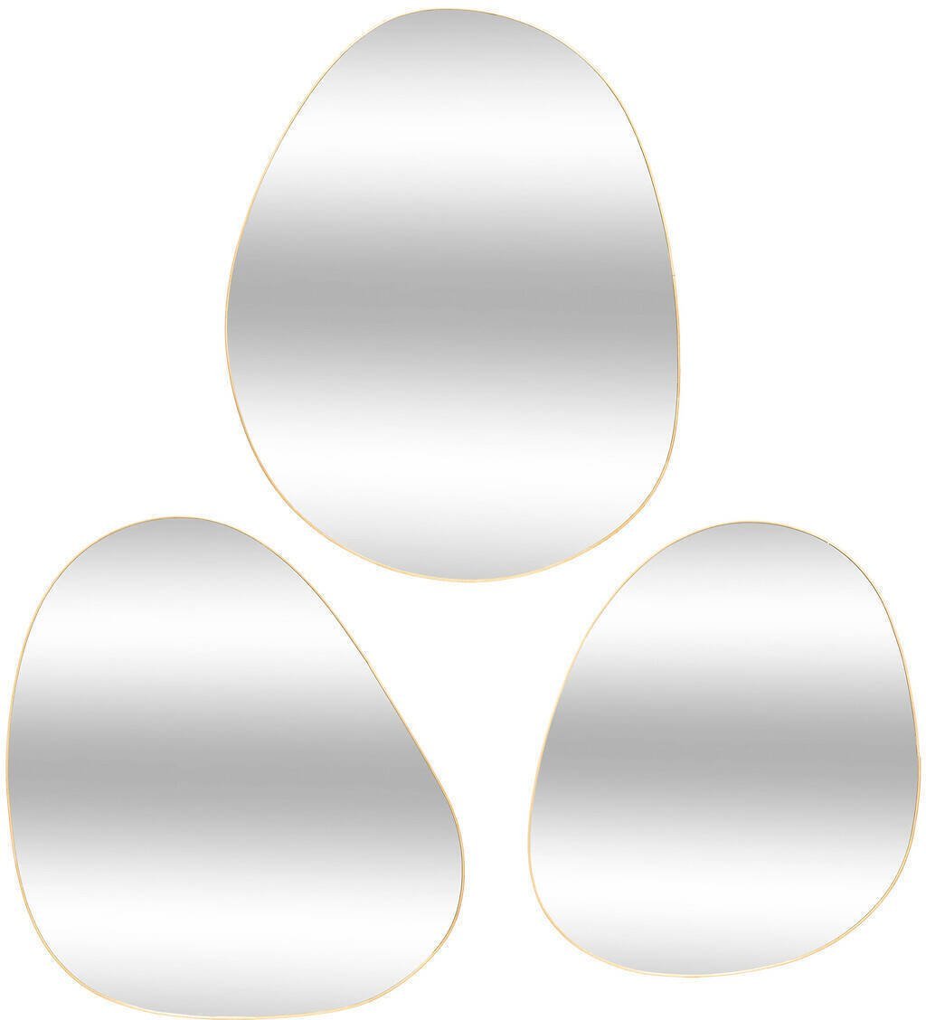 Atmosphera Lustra o nieregularnych kształtach LIDA, w złotych ramach, 3 sztuki