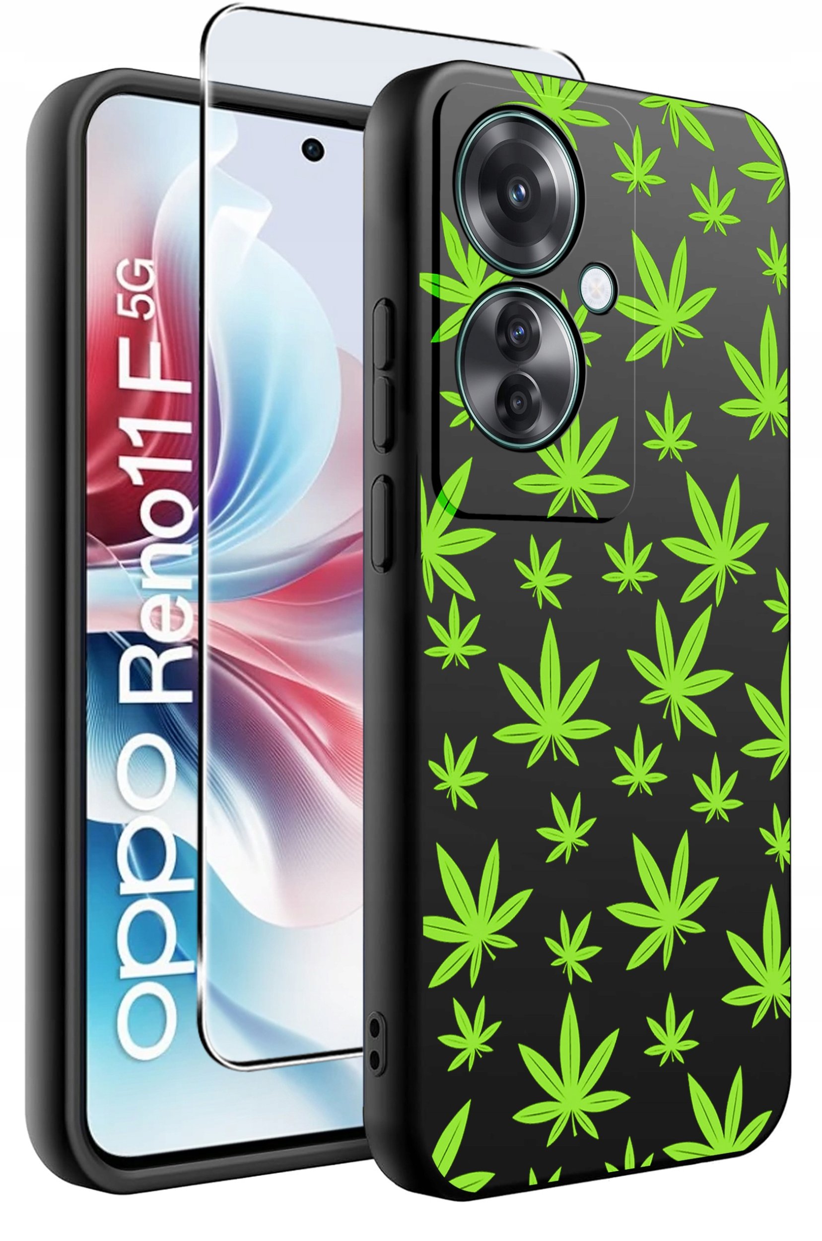 ETUI do Oppo Reno11 F 5G WZORY | SILIKONOWE MATT CASE + SZKŁO HARTOWANE 9H