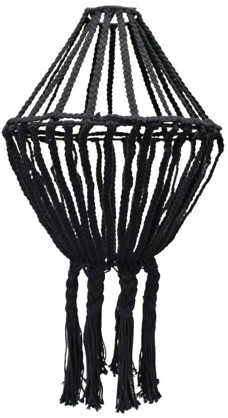 Żyrandol z Makramy - Czarne Warkocze