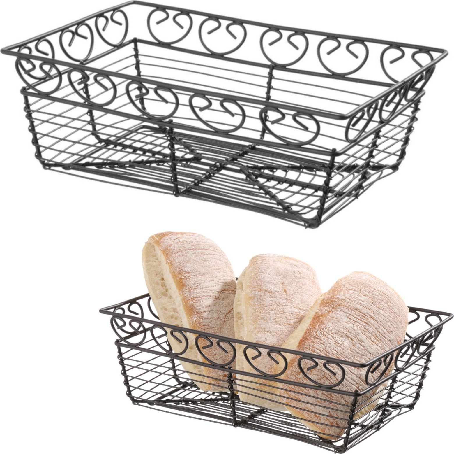 Hendi Koszyk druciany do serwowania podawania pieczywa prostokątny dekoracyjny - Hendi 425855 Koszyk druciany do serwowania podawania pieczywa prostok