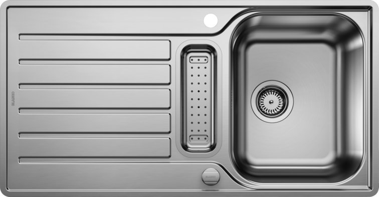 Zlewozmywak Blanco Lantos 5 S-IF stal szczotkowana z korkiem automatycznym (517281)