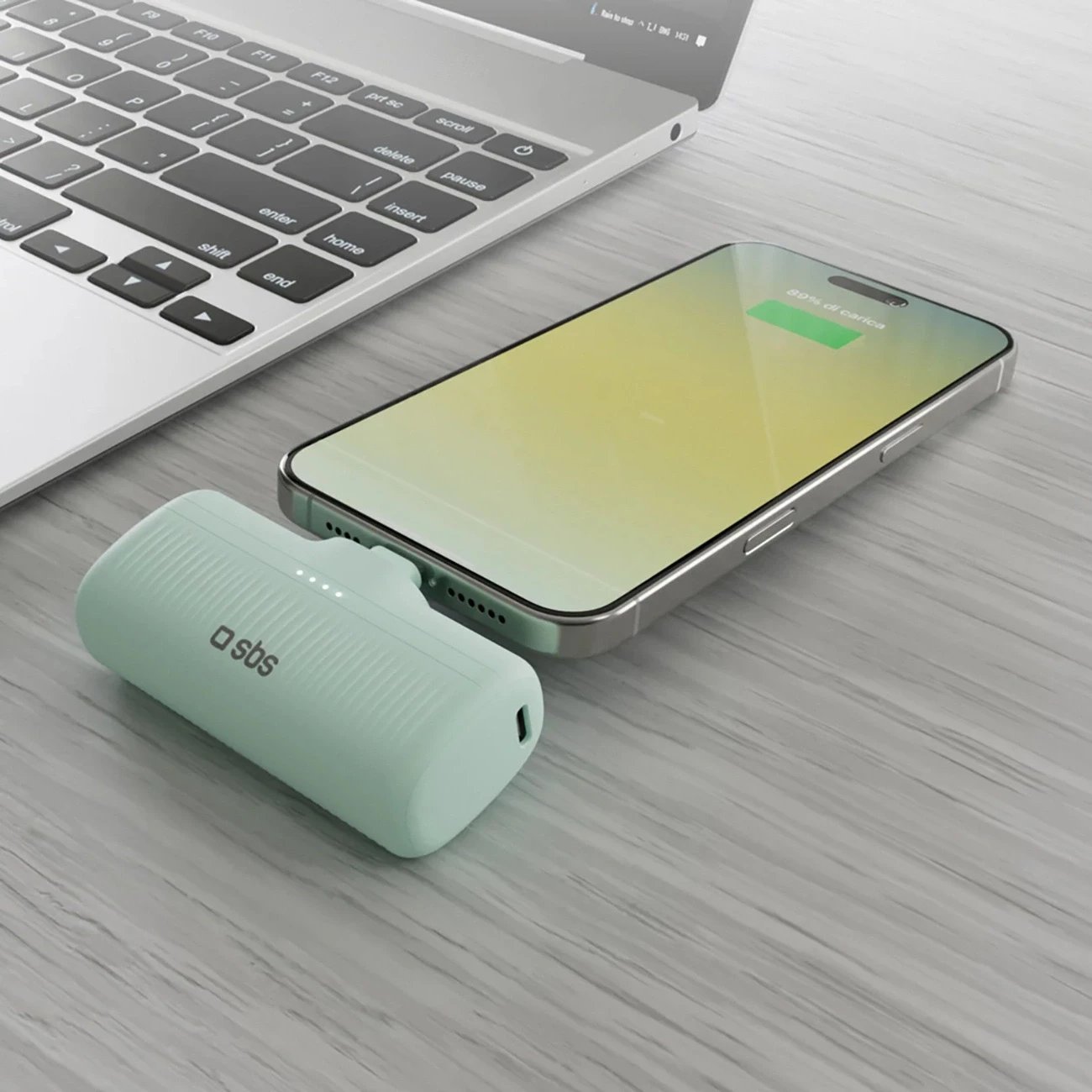Powerbank SBS Mobile SBS EcoPower* 5000 mAh 10W z wbudowanym portem USB-C zielony
