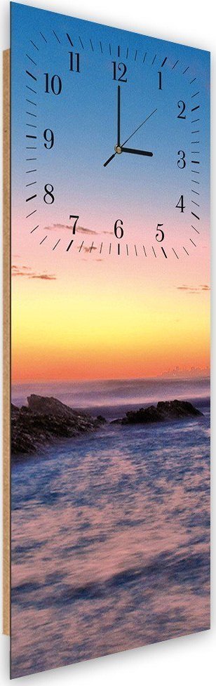 Feeby Obraz z zegarem, Skały o zachodzie słońca - 30x90