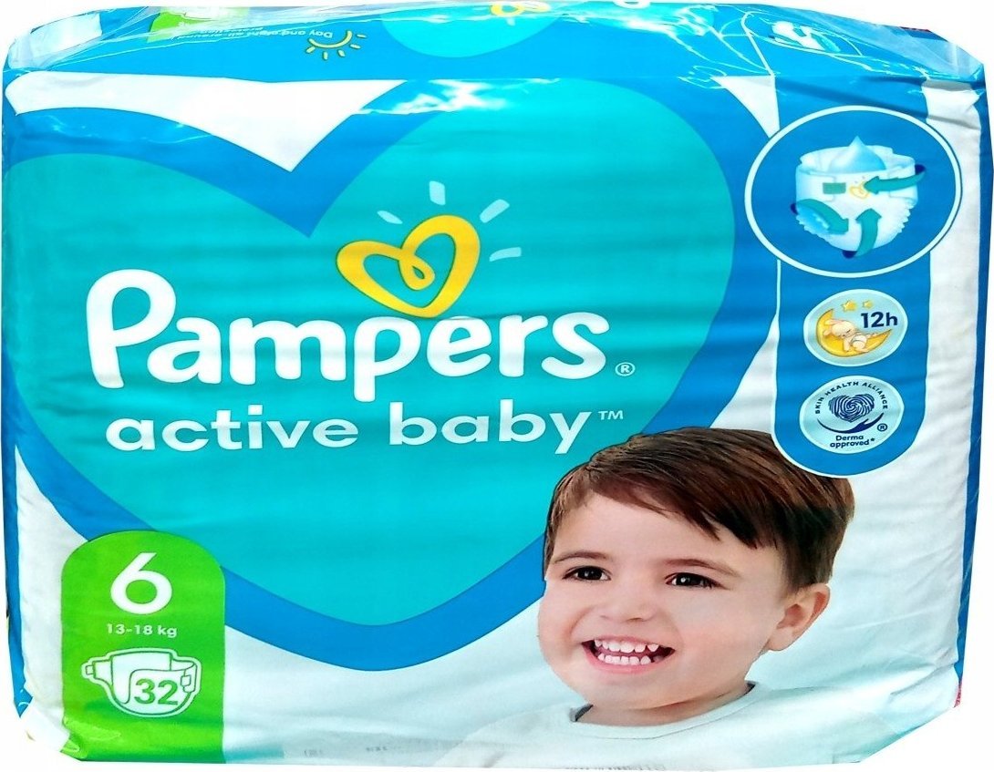 Pampers Pieluchy Active Baby 6, 13-18 kg, 32 szt.