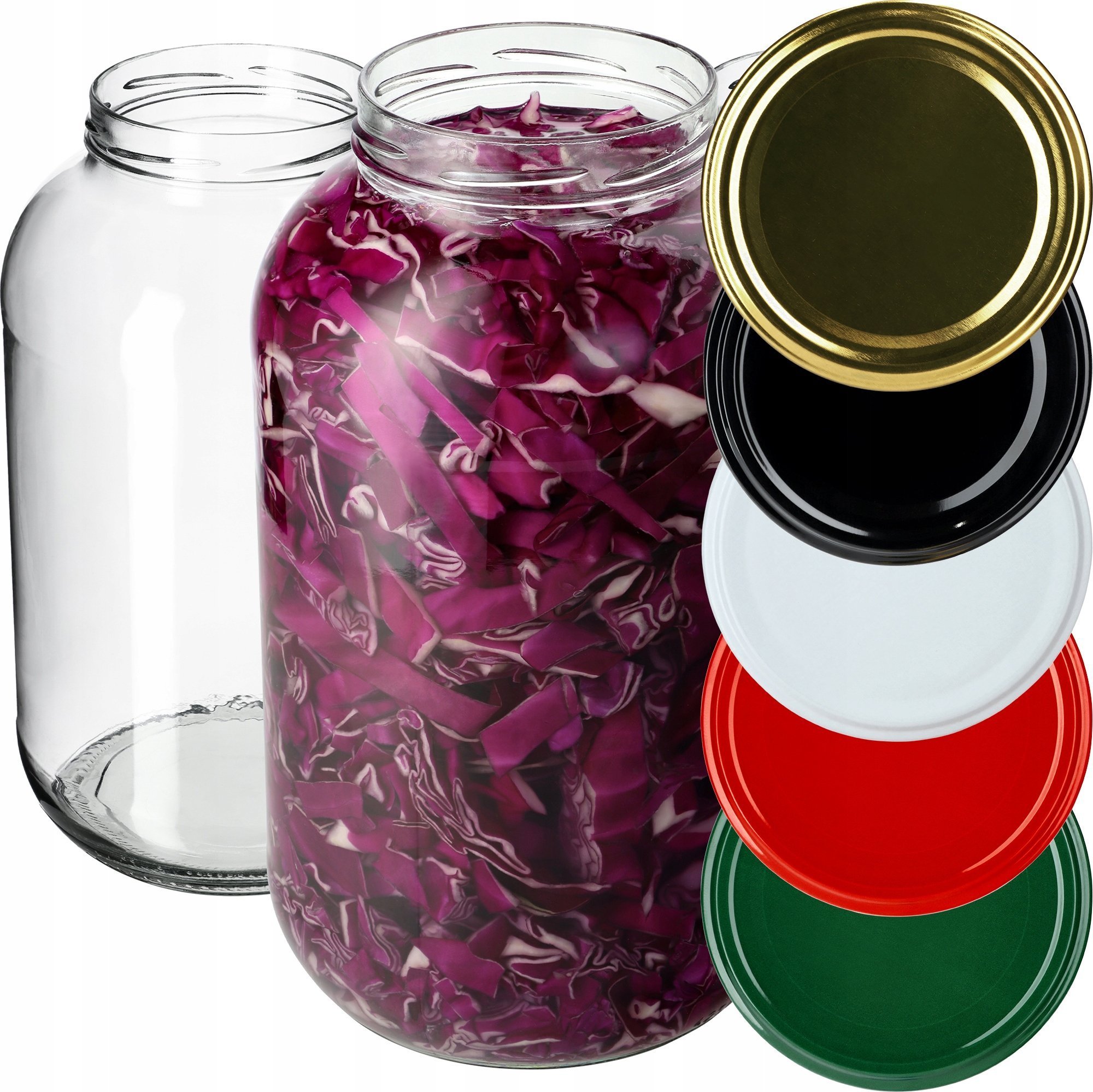 Kadax 8x Słoik 4L Słój Na Ogórki Nalewki + Wieczko fi100