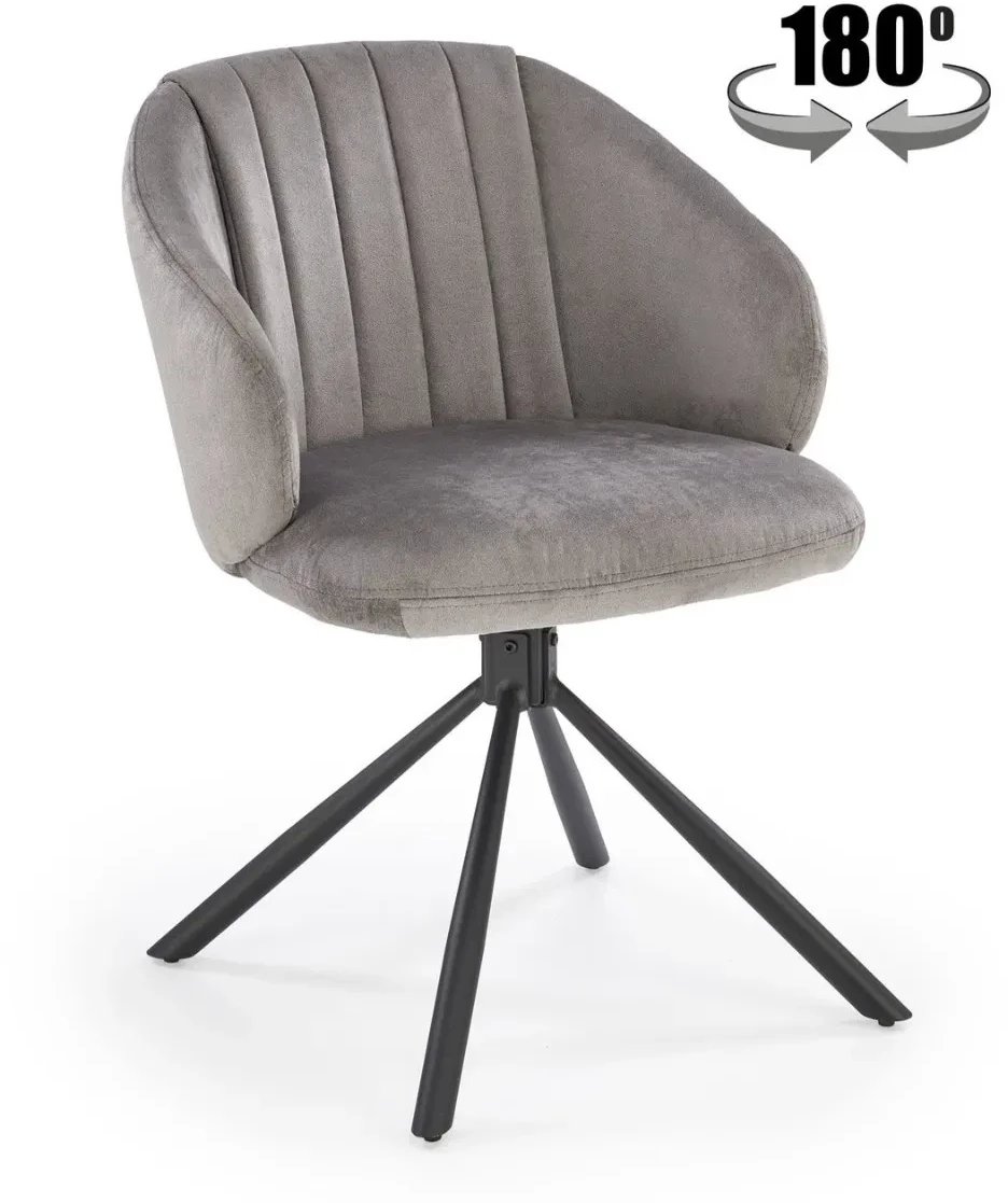 Krzesło tapicerowane K533 szare/czarne obracane HALMAR