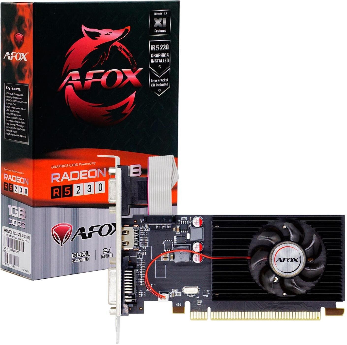 Karta graficzna Radeon R5 230 1GB DDR3 64Bit DVI HDMI VGA LP