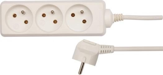 Vorel PRZEDŁUŻACZ ELEKTRYCZNY /BIAŁY/ 3 GNIAZDA Z UZIEMIENIEM 5M -72508