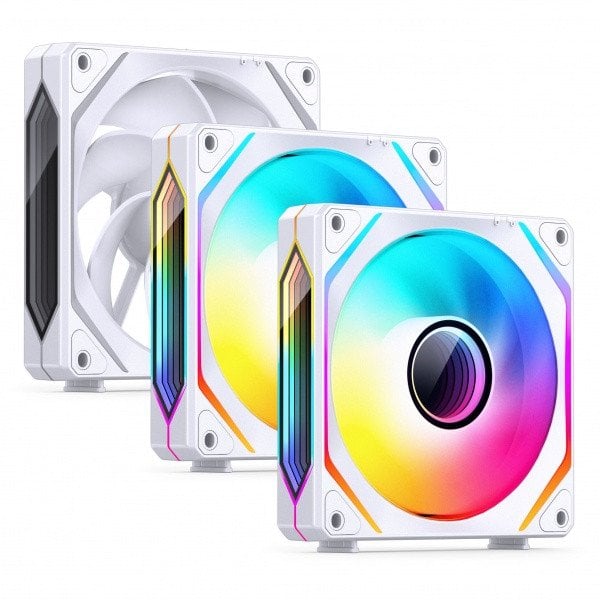 Jonsbo ZL-120WR PWM ARGB Lüfter 3er Pack, umgekehrte Ausrichtung - 120mm, weiß