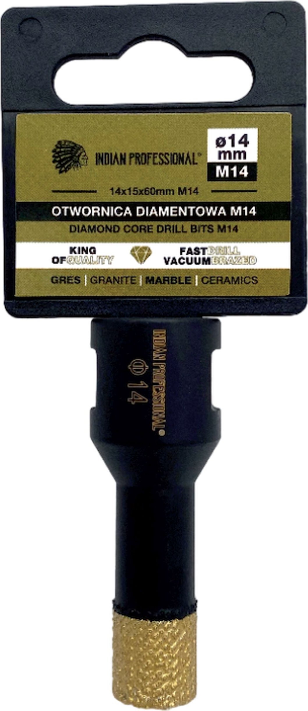 INDIAN PROFESSIONAL KORONA DIAMENTOWA M14 14mm WIERCENIE NA SUCHO /INDIAN PROFESSIONAL