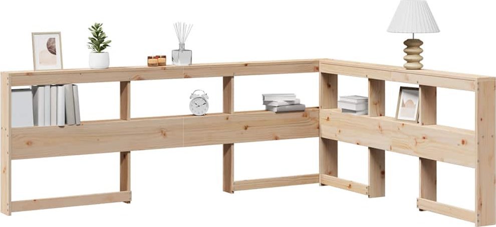 vidaXL Regał na książki z zagłówkiem, 150 cm, lite drewno sosnowe