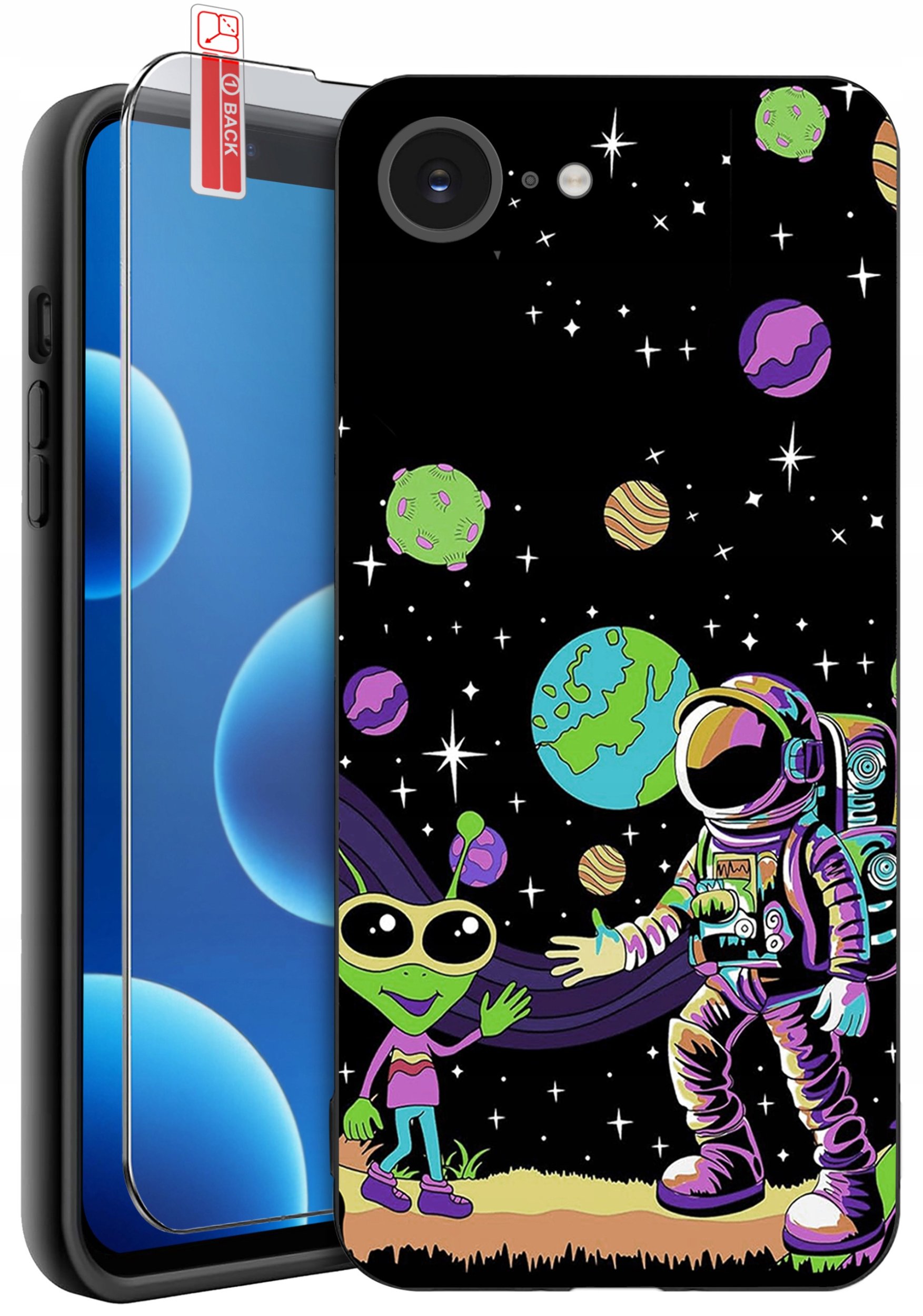 ETUI do iPhone 16e | WZORY | SILIKONOWE MATT CASE + SZKŁO 9H