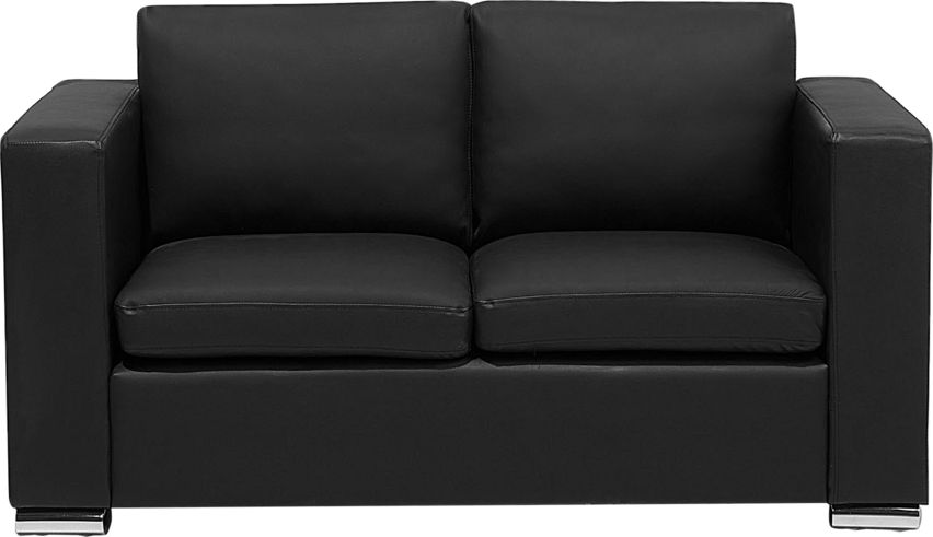 Beliani Sofa 2-osobowa ekoskóra czarna HELSINKI