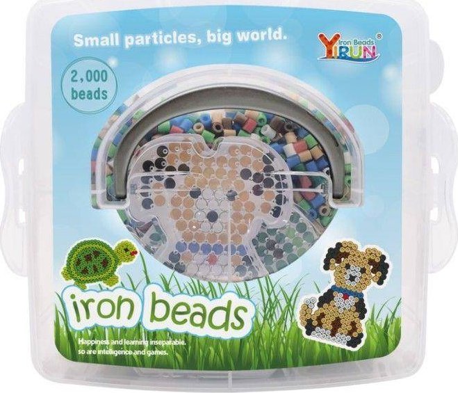 Koraliki Do Prasowania Szablony Piesek, Żółwik, Zestaw 2000 Elementów, Prasowanka, Kuferek