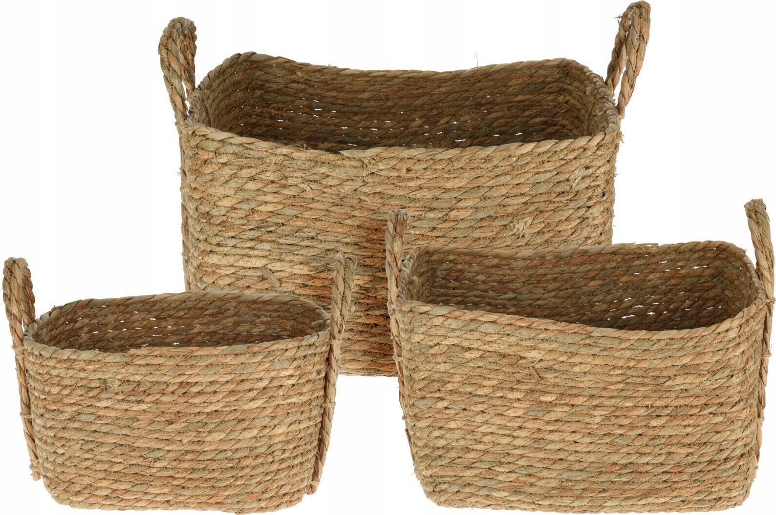 Atmosphera Kosze do przechowywania z uchwytami, plecionka, 3 sztuki w różnych rozmiarach