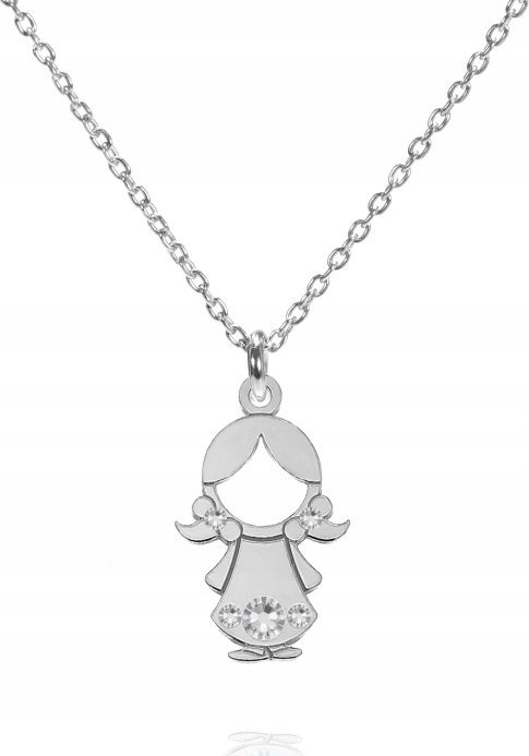 Radziszewska Jewellery Srebrny Naszyjnik z DZIEWCZYNKĄ DEDYKACJA GRATIS