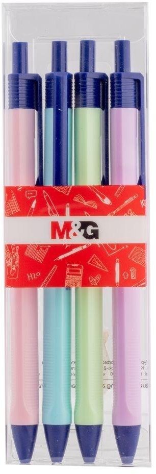 Długopis żelowy 0.7mm nieb 4szt pastel M&G