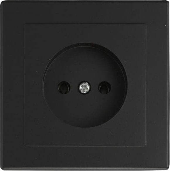 Düwi Gniazdo pojedyncze bez uziemienia IP20 16A 250V Podtynkowe Czarny mat