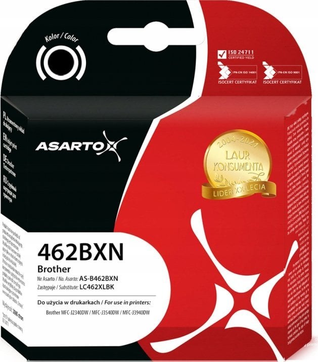 Tusz Asarto Tusz Asarto do Brother 462BXN | LC462XLBK | 3000 str. | black