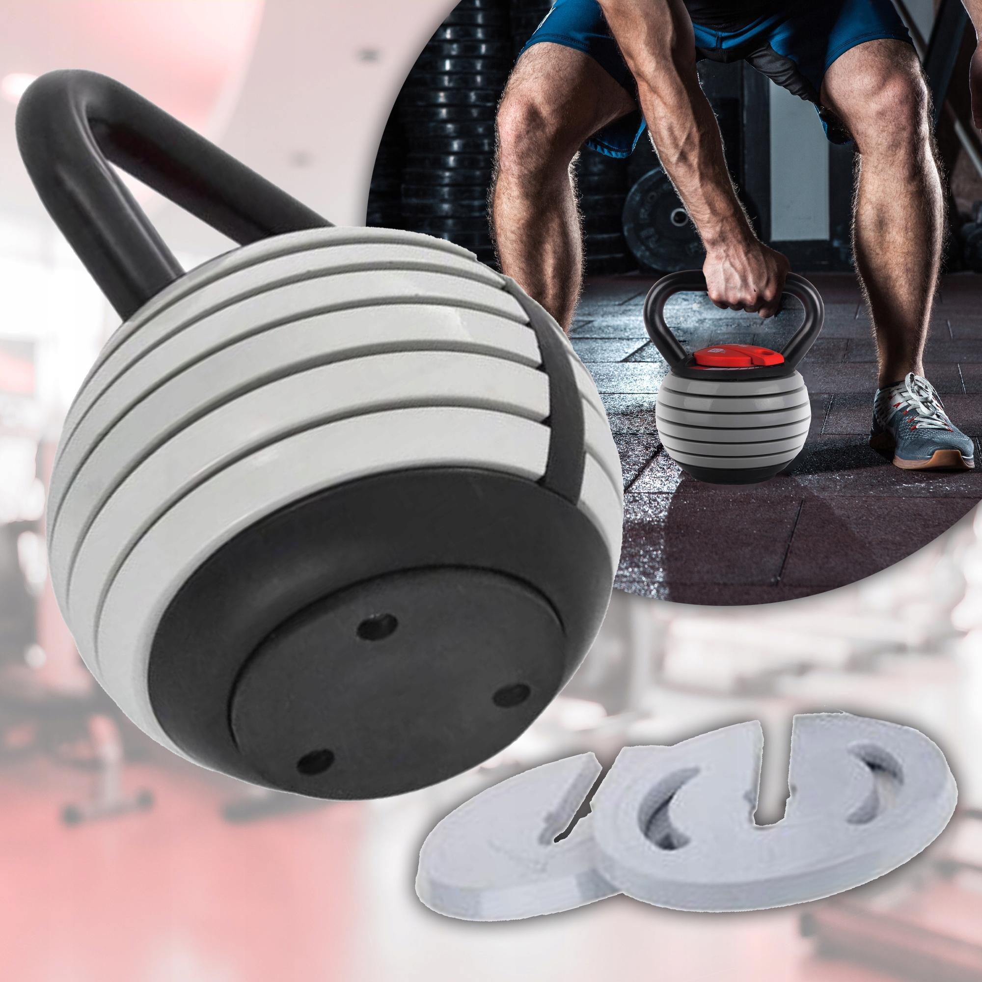 Kettlebell Fit4Med Kettlebell Kula Żeliwny Hantle Regulowane 3,5-18,1