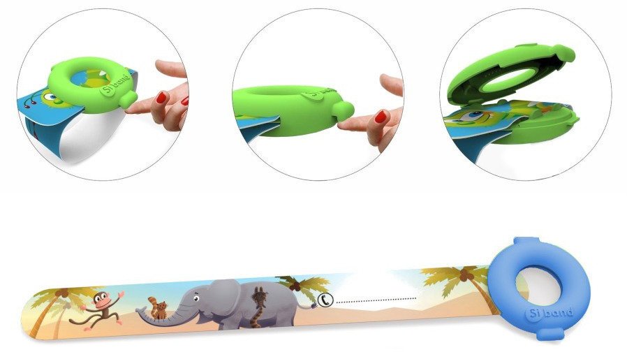 Opaska identyfikacyjna bezpieczeństwa dziecka wielorazowa słoń SIBAND