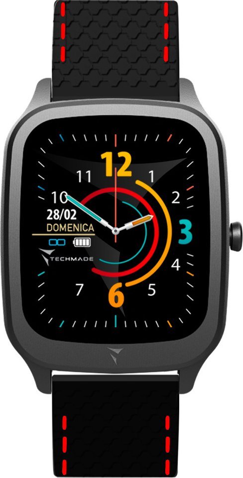 Smartwatch Techmade Smartwatch męski Techmade TM-VISIONB-BKSR czarny pasek