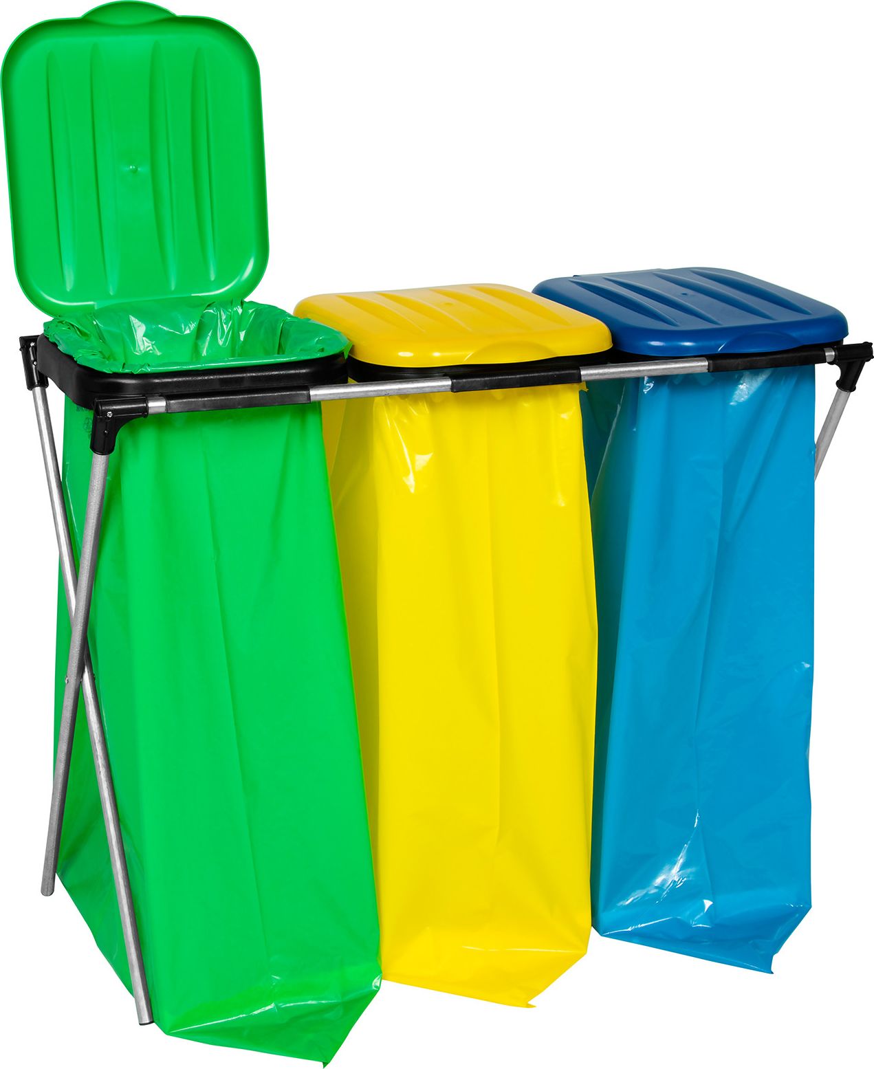 GSG Stojak uchwyt na worki 120L na śmieci do segregacji - 3 rodzaje odpadków