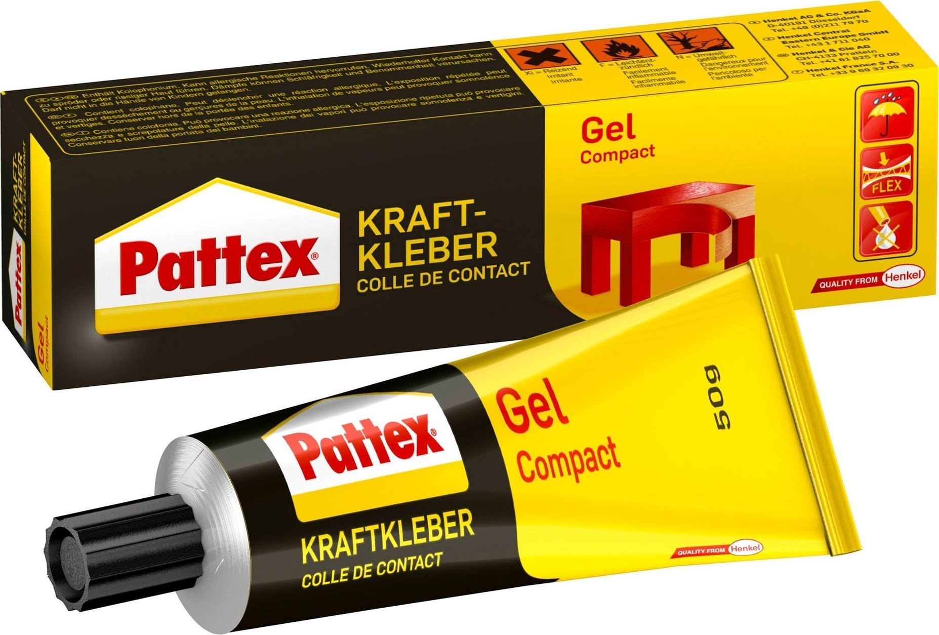 Pattex Pattex Kraftkleber Compact, Kontaktkleber, Gel, Tube, 50g