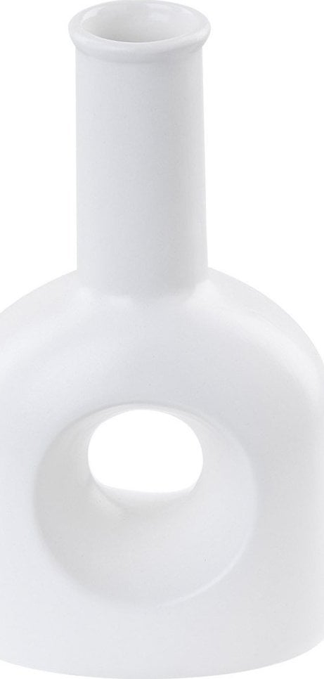 Beliani Wazon na kwiaty ceramiczny biały THEBES