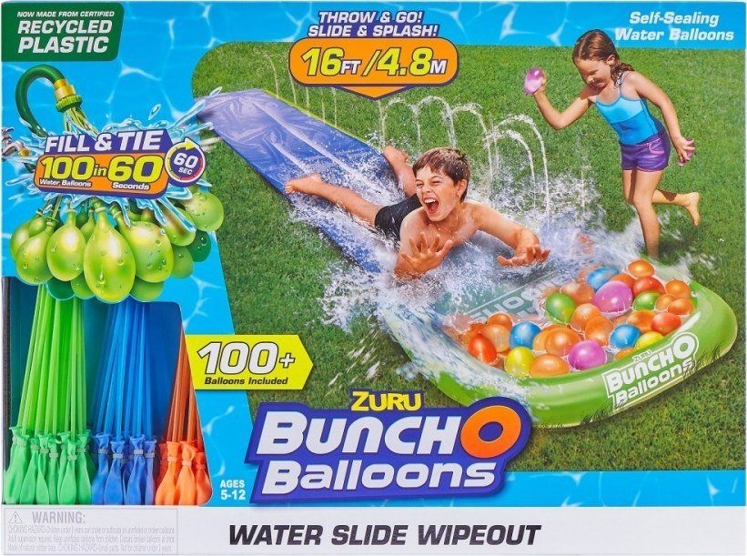 Zuru lizgawka 1-torowa, 3 zestawy balonów wodnych