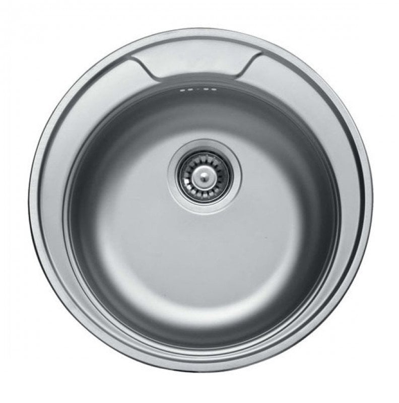 Sink TREDI D 490, stainless steel, with siphon set