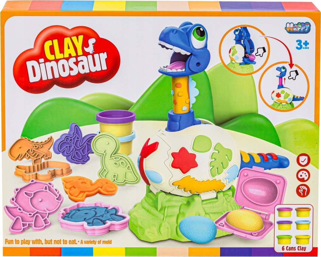 Kreatywny zestaw z masą plastyczną, ciastolina WYKLUWAJĄCY SIĘ DINOZAUR