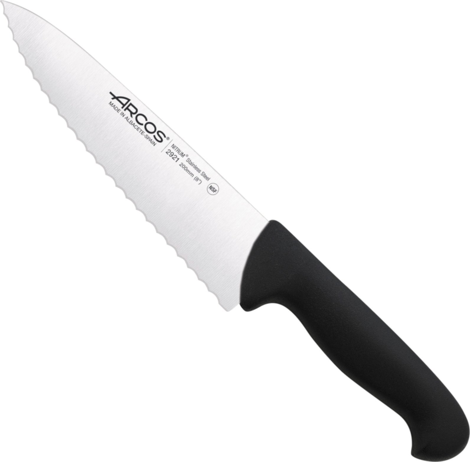Arcos Nóż szefa kuchni kucharski ząbkowany Seria 2900 dł. 200/333 mm Nóż szefa kuchni kucharski ząbkowany Seria 2900 dł. 200/333 mm