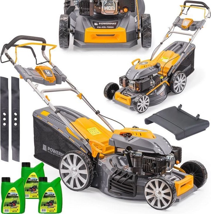 KOSIARKA SPALINOWA DO TRAWY Z NAPĘDEM 7KM 60L 51CM 8W1 + OLEJ KOSZ