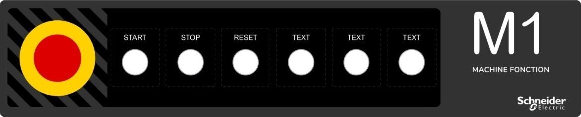 Schneider Harmony XB5 Tabliczka z legendą 500 X 100 Szablon 1 ZBYLEG501001