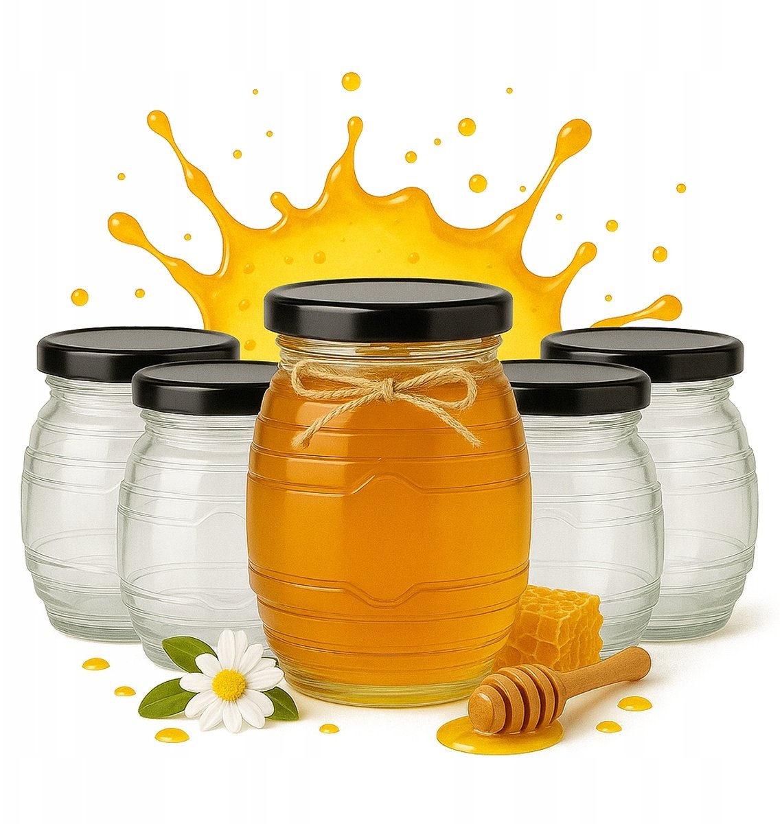 Bimberek 20x Słoik Szklany UL 380 ml na Miód Dżem Konfitury Butelki