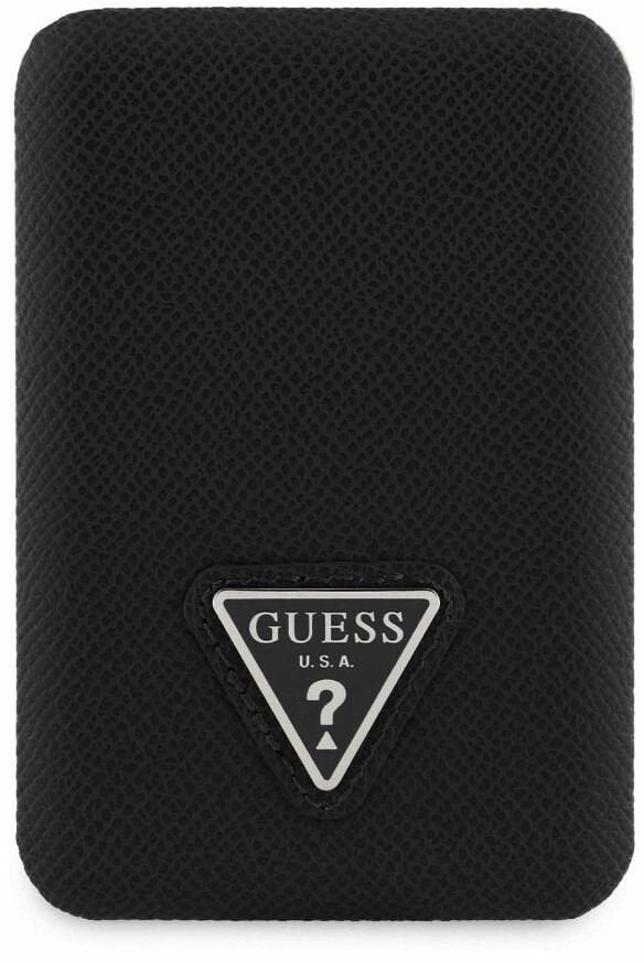 Powerbank indukcyjny Guess Grained Triangle 5000mAh 15W USB-C MagSafe czarny