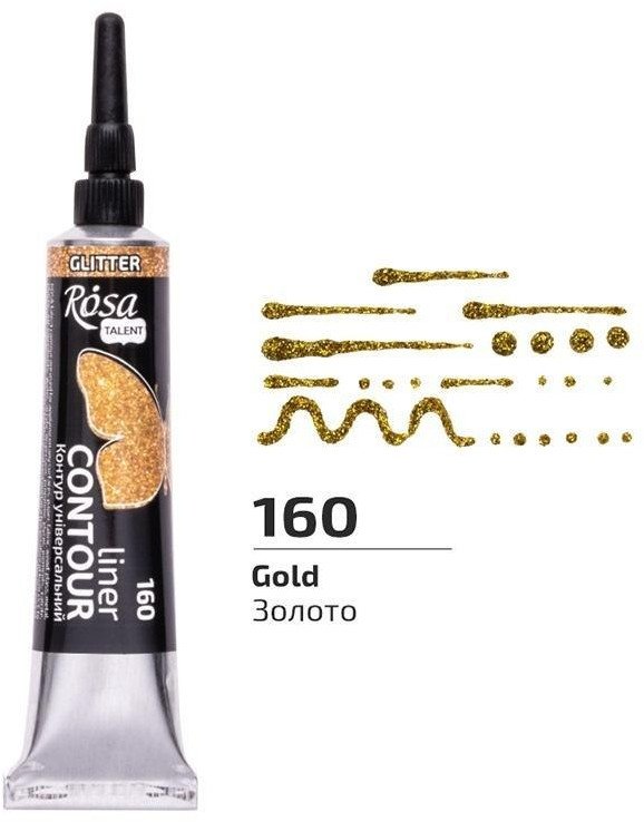 Farba aktylowa kontur universal brokat gold 20ml