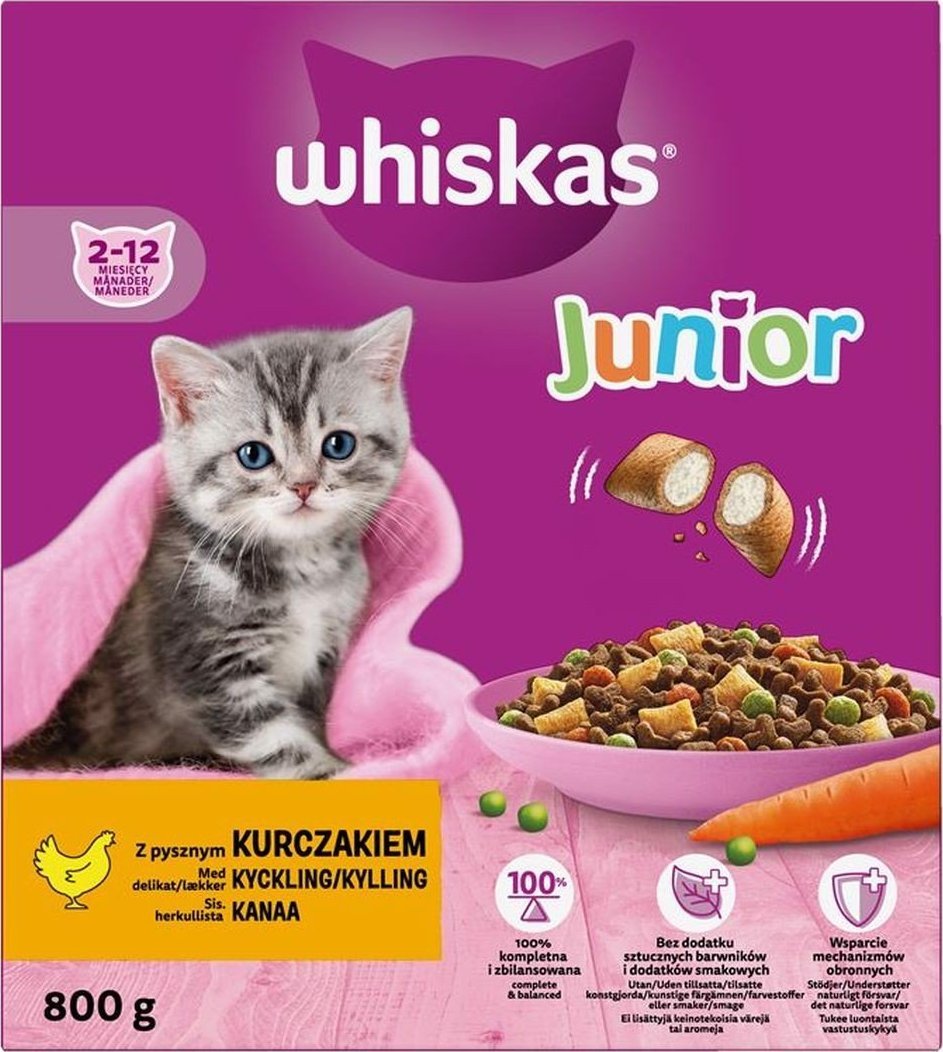 Whiskas Whiskas Sucha karma dla kota Junior Kurczak 800 g
