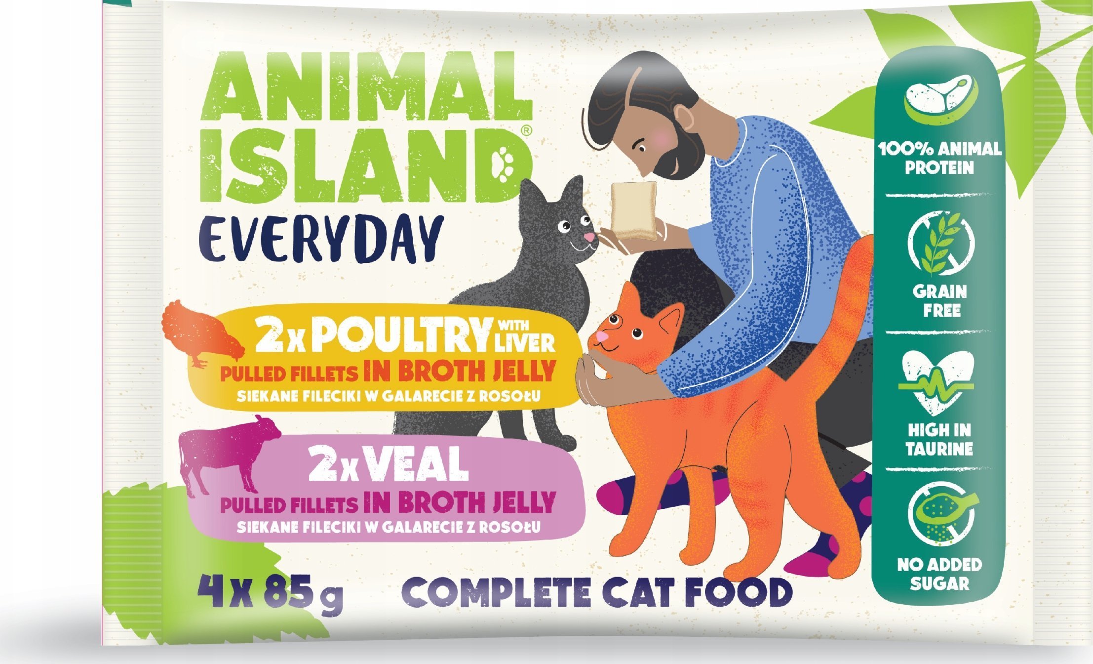 Animal Island Jelly Everyday z wątróbką i cielęciną 4x85g