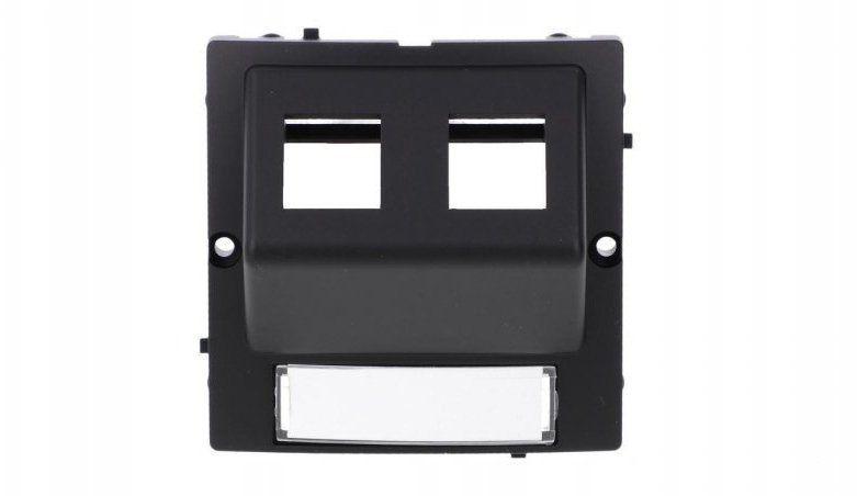 Simon Basic Pokrywa gniazd teleinformatycznych na Keystone skośna. Montaż gniazda na wkręty do puszki czarny BMGKS2P/49