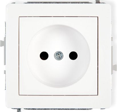 Karlik DECO Gniazdo pojedyncze b/u 2P biały DGP-1